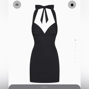 KHY POPLIN SEAMED MINI DRESS BLACK